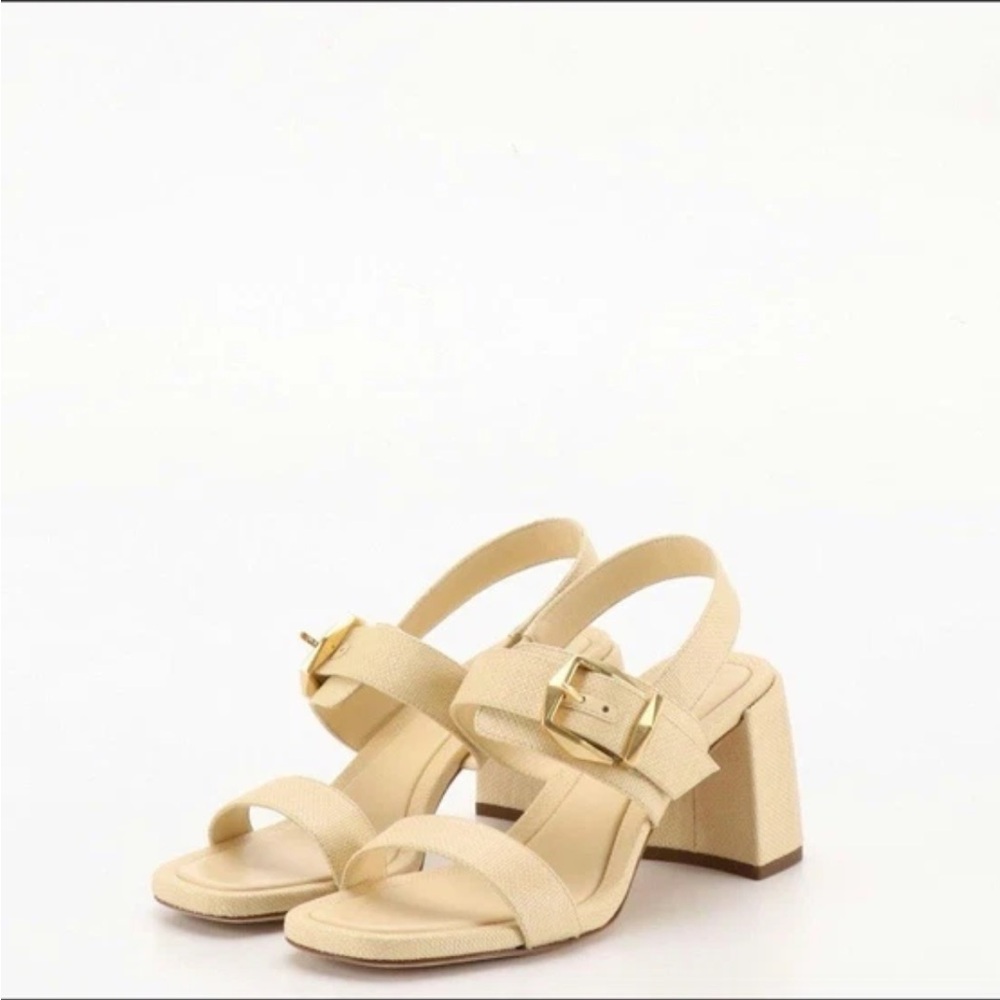 Jimmy Choo Cream Block Heel Sandals
